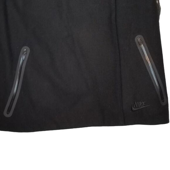 Nike Destroyer Varsity Jacket Wool Hoodie Lamb Leather Coat Black Size Med - Picture 7 of 12